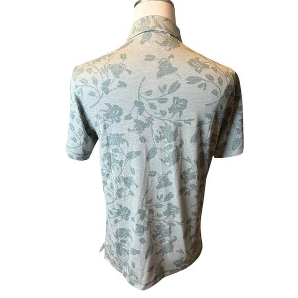 Linksoul NEW Golf Mens Small Floral Print Polo Shirt Casual Stretch Gray - Picture 5 of 8